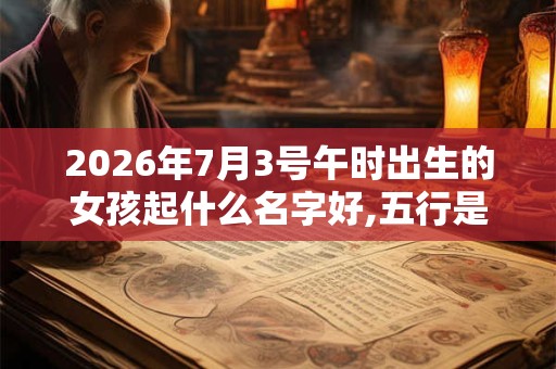2026年7月3号午时出生的女孩起什么名字好,五行是什么？