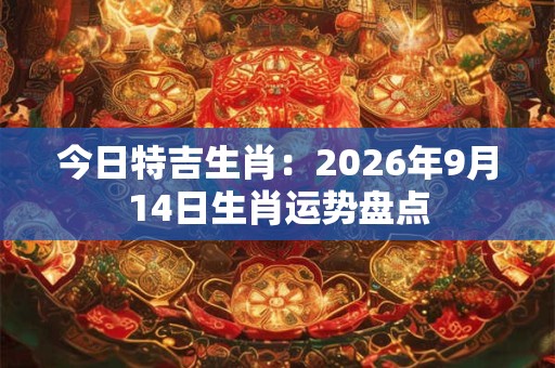今日特吉生肖:2026年9月14日生肖运势盘点 今日特吉生肖:2026年9月14日生肖运势盘点