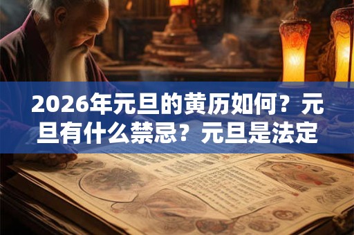2026年元旦的黄历如何？元旦有什么禁忌？元旦是法定节假日吗？