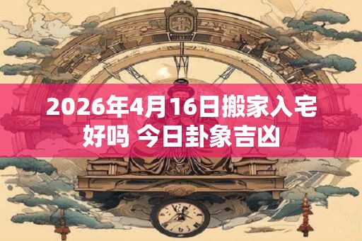2026年4月16日搬家入宅好吗 今日卦象吉凶 2026年4月16日搬家入宅好吗 今日卦象吉凶