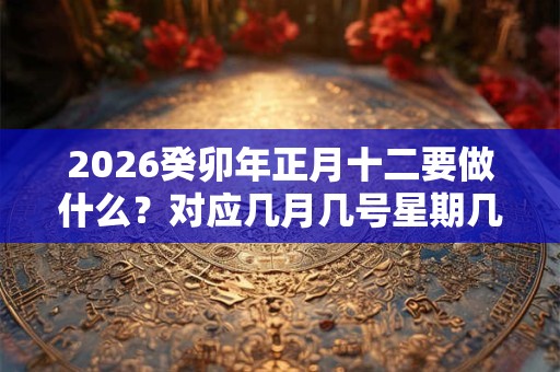 2026癸卯年正月十二要做什么?对应几月几号星期几? 2026癸卯年正月十二要做什么?对应几月几号星期几?