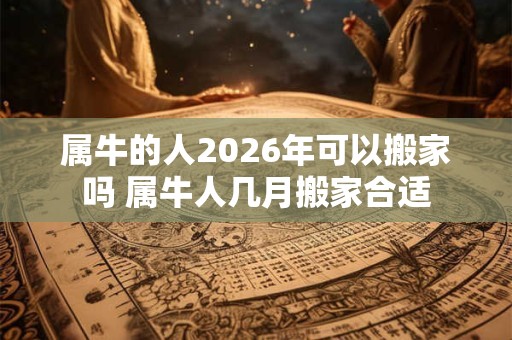 属牛的人2026年可以搬家吗 属牛人几月搬家合适 属牛的人2026年可以搬家吗 属牛人几月搬家合适