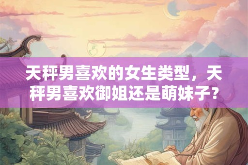 天秤男喜欢的女生类型，天秤男喜欢御姐还是萌妹子？