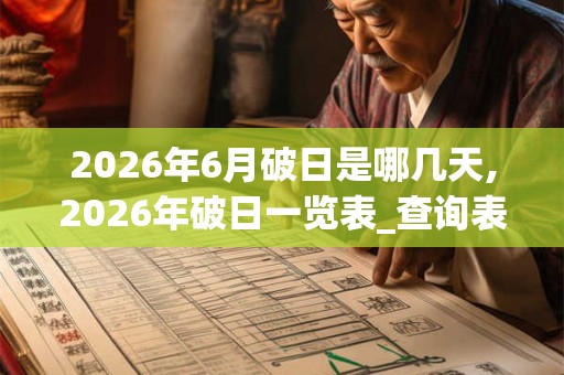 2026年6月破日是哪几天,2026年破日一览表_查询表