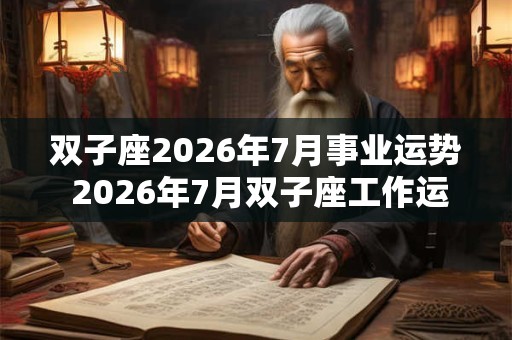 双子座2026年7月事业运势 2026年7月双子座工作运程详解