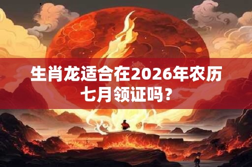 生肖龙适合在2026年农历七月领证吗？