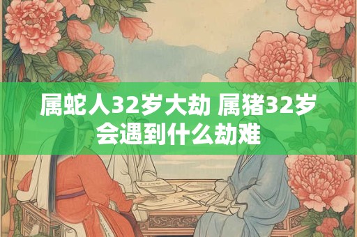 属蛇人32岁大劫 属猪32岁会遇到什么劫难