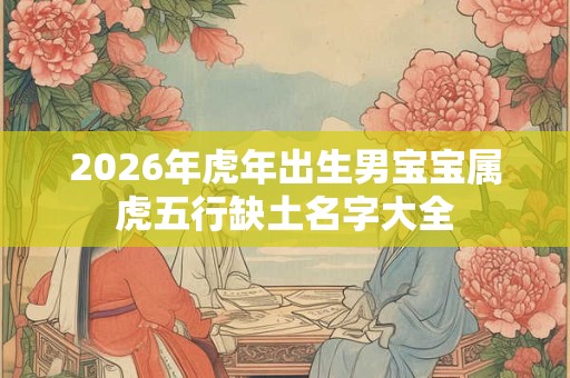 2026年虎年出生男宝宝属虎五行缺土名字大全