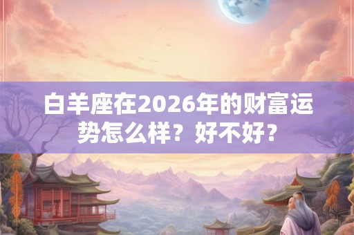 白羊座在2026年的财富运势怎么样？好不好？