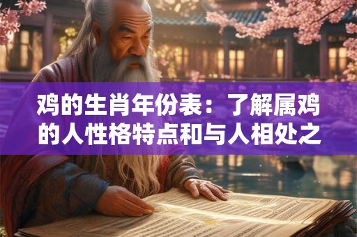 鸡的生肖年份表：了解属鸡的人性格特点和与人相处之道
