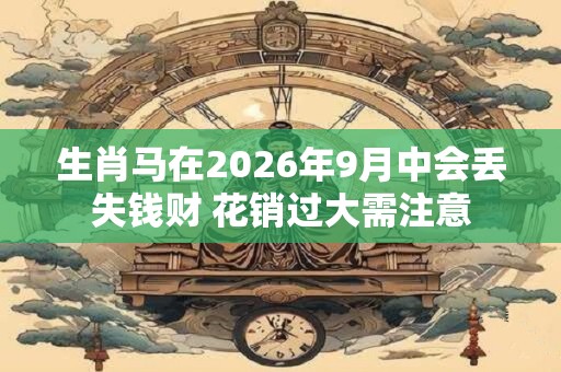生肖马在2026年9月中会丢失钱财 花销过大需注意