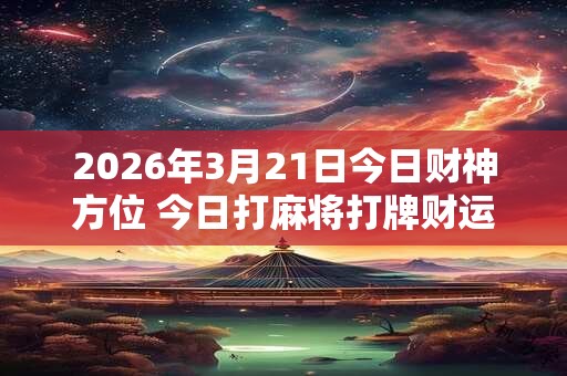 2026年3月21日今日财神方位 今日打麻将打牌财运方位