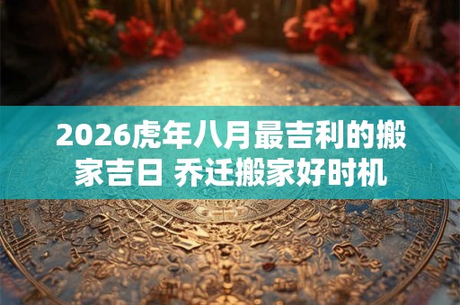 2026虎年八月最吉利的搬家吉日 乔迁搬家好时机