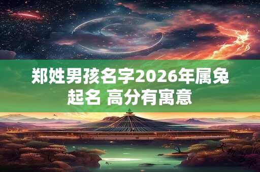 郑姓男孩名字2026年属兔起名 高分有寓意