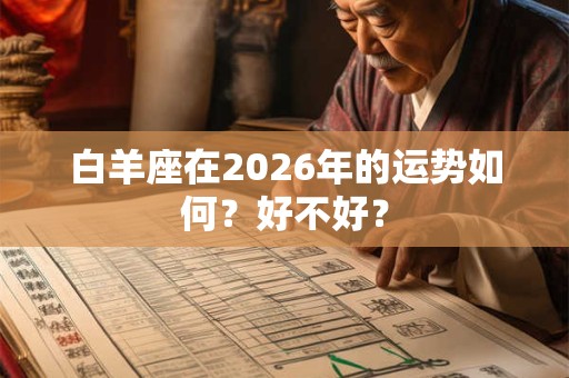 白羊座在2026年的运势如何？好不好？