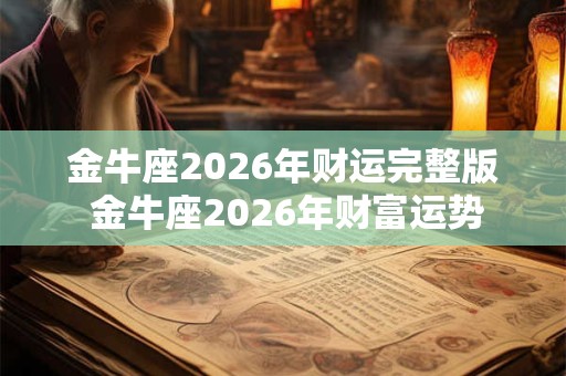 金牛座2026年财运完整版 金牛座2026年财富运势
