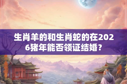 生肖羊的和生肖蛇的在2026猪年能否领证结婚？