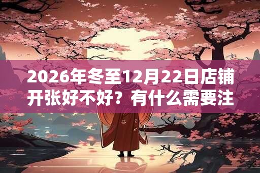 2026年冬至12月22日店铺开张好不好？有什么需要注意的？