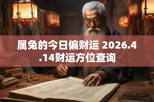 属兔的今日偏财运 2026.4.14财运方位查询