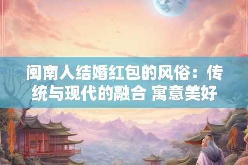 闽南人结婚红包的风俗：传统与现代的融合 寓意美好的祝福