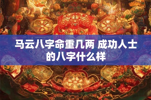 马云八字命重几两 成功人士的八字什么样