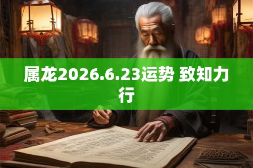 属龙2026.6.23运势 致知力行