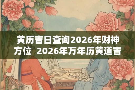 黄历吉日查询2026年财神方位  2026年万年历黄道吉日