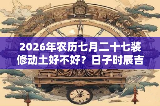 2026年农历七月二十七装修动土好不好?日子时辰吉凶如何? 2026年农历七月二十七装修动土好不好?日子时辰吉凶如何?