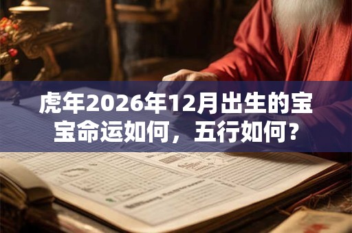 虎年2026年12月出生的宝宝命运如何，五行如何？