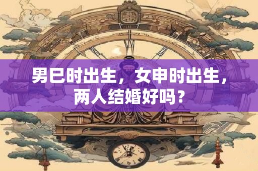 男巳时出生，女申时出生，两人结婚好吗？