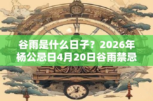 谷雨是什么日子？2026年杨公忌日4月20日谷雨禁忌