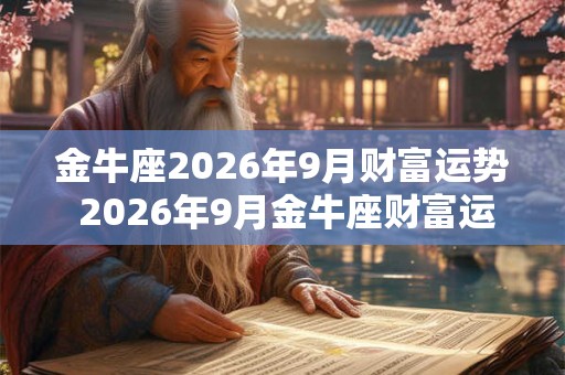 金牛座2026年9月财富运势 2026年9月金牛座财富运程详解