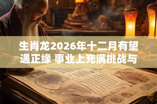生肖龙2026年十二月有望遇正缘 事业上充满挑战与机遇