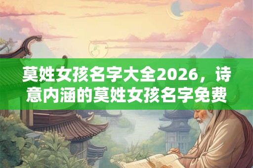 莫姓女孩名字大全2026，诗意内涵的莫姓女孩名字免费