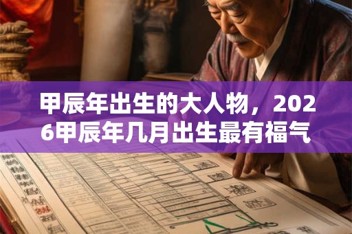 甲辰年出生的大人物，2026甲辰年几月出生最有福气？