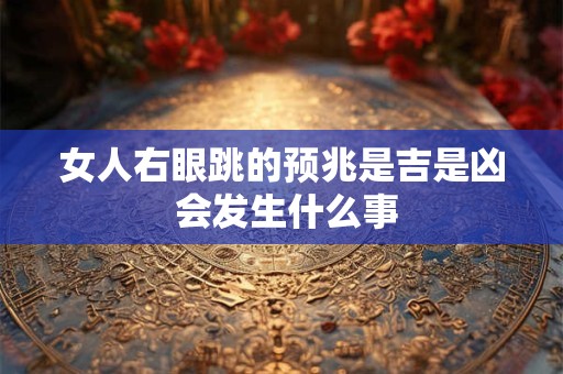 女人右眼跳的预兆是吉是凶 会发生什么事