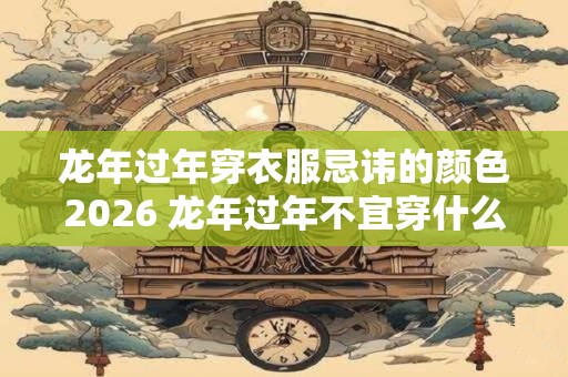 龙年过年穿衣服忌讳的颜色2026 龙年过年不宜穿什么颜色