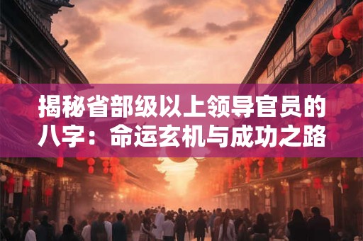 揭秘省部级以上领导官员的八字：命运玄机与成功之路