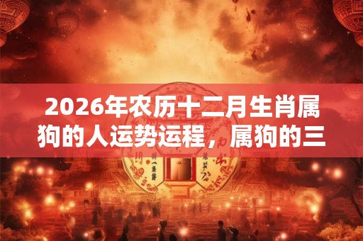2026年农历十二月生肖属狗的人运势运程,属狗的三合贵人是谁? 2026年农历十二月生肖属狗的人运势运程,属狗的三合贵人是谁?