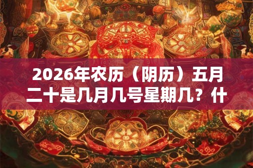 2026年农历（阴历）五月二十是几月几号星期几？什么日子？
