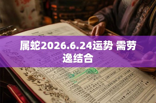 属蛇2026.6.24运势 需劳逸结合 属蛇2026.6.24运势 需劳逸结合
