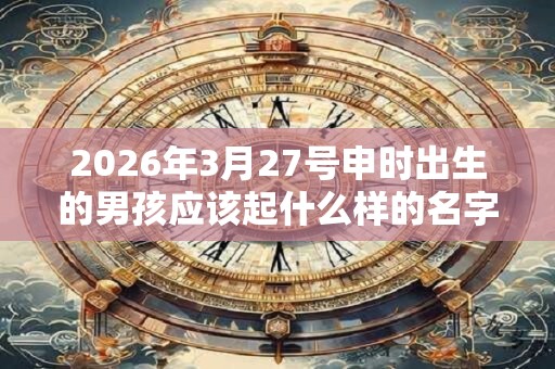 2026年3月27号申时出生的男孩应该起什么样的名字