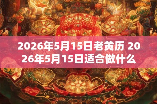 2026年5月15日老黄历 2026年5月15日适合做什么 2026年5月15日老黄历 2026年5月15日适合做什么