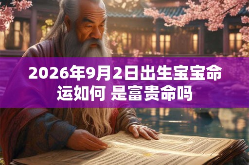 2026年9月2日出生宝宝命运如何 是富贵命吗