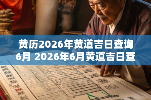 黄历2026年黄道吉日查询6月 2026年6月黄道吉日查询