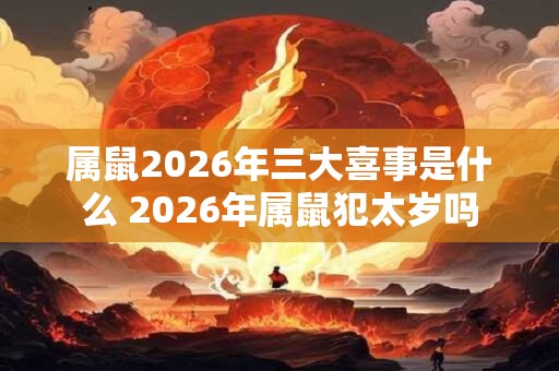 属鼠2026年三大喜事是什么 2026年属鼠犯太岁吗