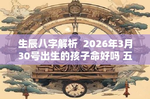 生辰八字解析  2026年3月30号出生的孩子命好吗 五行缺什么