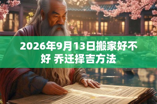2026年9月13日搬家好不好 乔迁择吉方法