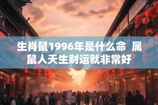 生肖鼠1996年是什么命 属鼠人天生财运就非常好 生肖鼠1996年是什么命 属鼠人天生财运就非常好