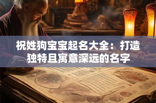 祝姓狗宝宝起名大全：打造独特且寓意深远的名字